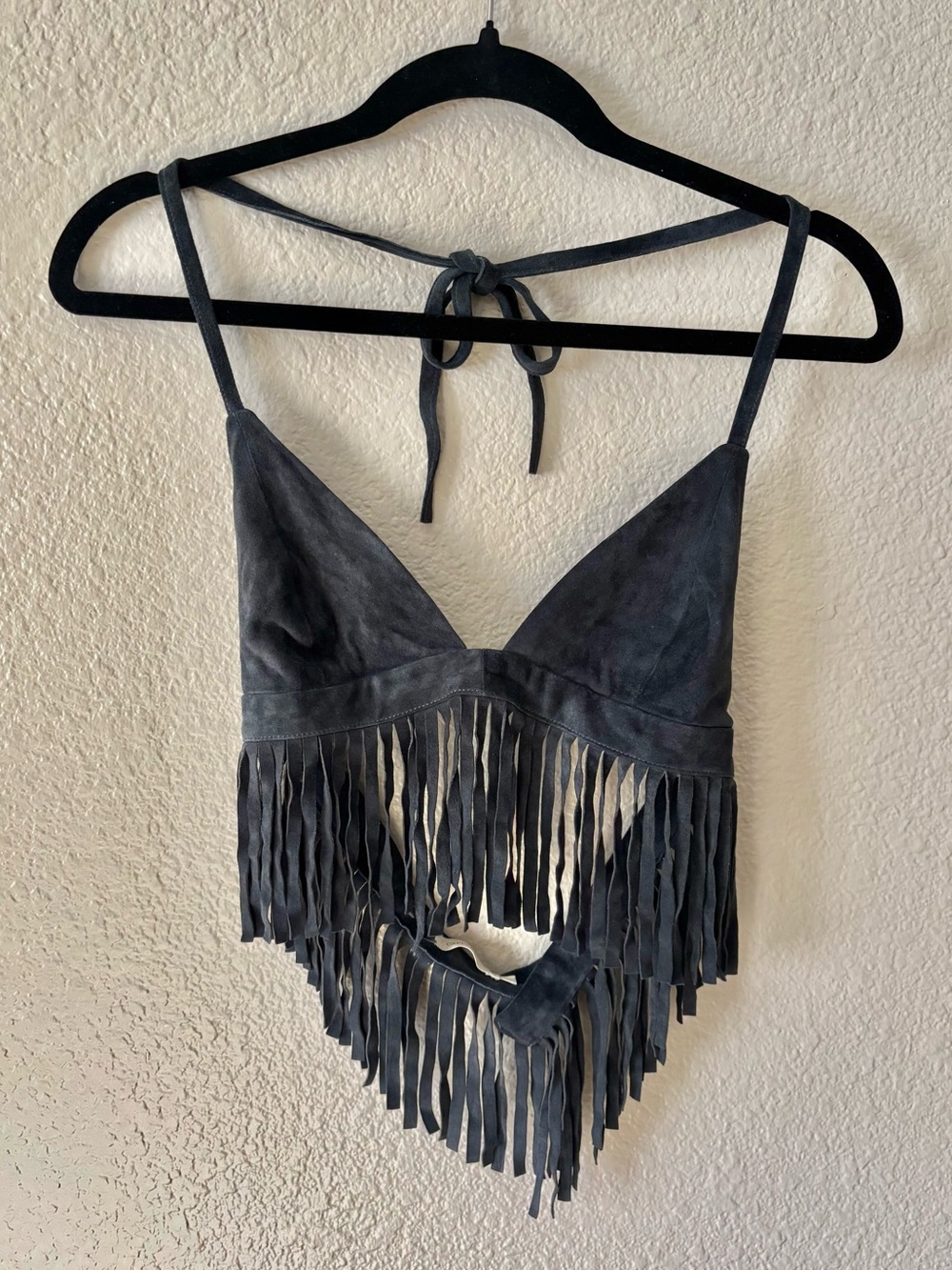 Suede Fringe Top